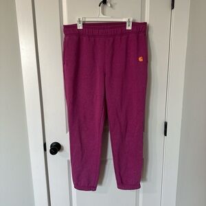 Carhartt Magenta Joggers with Orange Logo